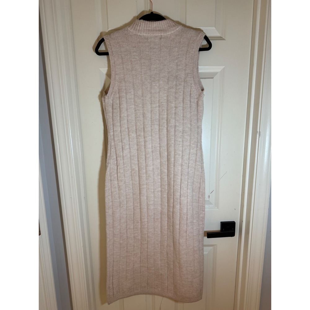 NEW House of Harlow 1960 Sweater Dress Cardigan 2 Piece Set‎ Ribbed Knit Beige M - Picture 14 of 15